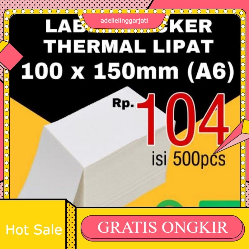 

Kertas Thermal Label Lipat Bare 100x150 A6 Isi 500 Pcs