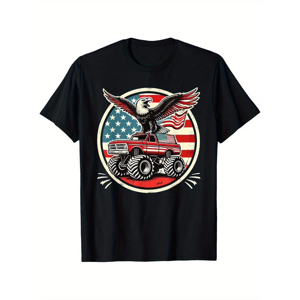 Kaos Pria Distro - Kaos Bendera Amerika, Kaos Kemerdekaan, Baju Cowok