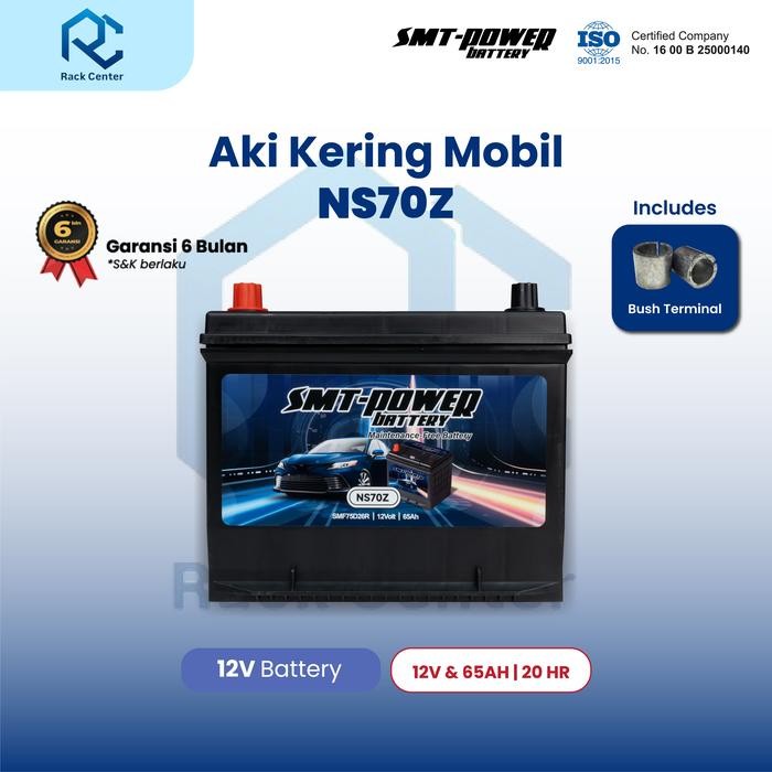SMT Power Battery Aki Mobil NS70Z 12 Volt 65 Ah Aki Kering Mobil Maintenance Free Battery