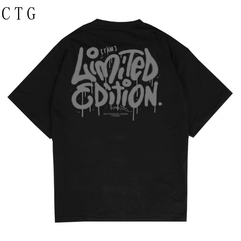 Ngab Kaos Baju Distro Oversize Limited Edition Ngab.Ltd Unisex OVZ025 Hitam Unisex Cotton Combed 24s