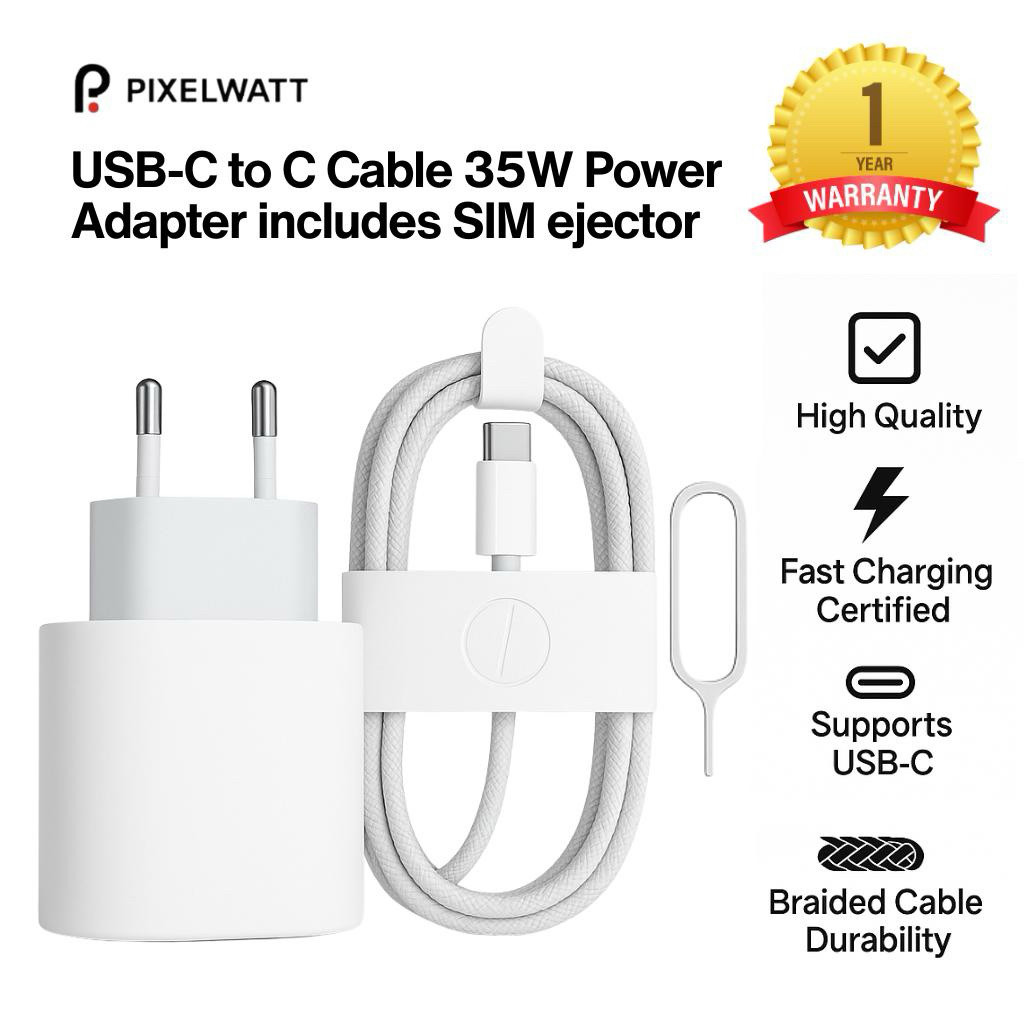 NEW PRODUK Charger Type C to C 35W Power Kit – Fast Charger & SIM Ejector Set (GARANSI 1 TAHUN) TERL