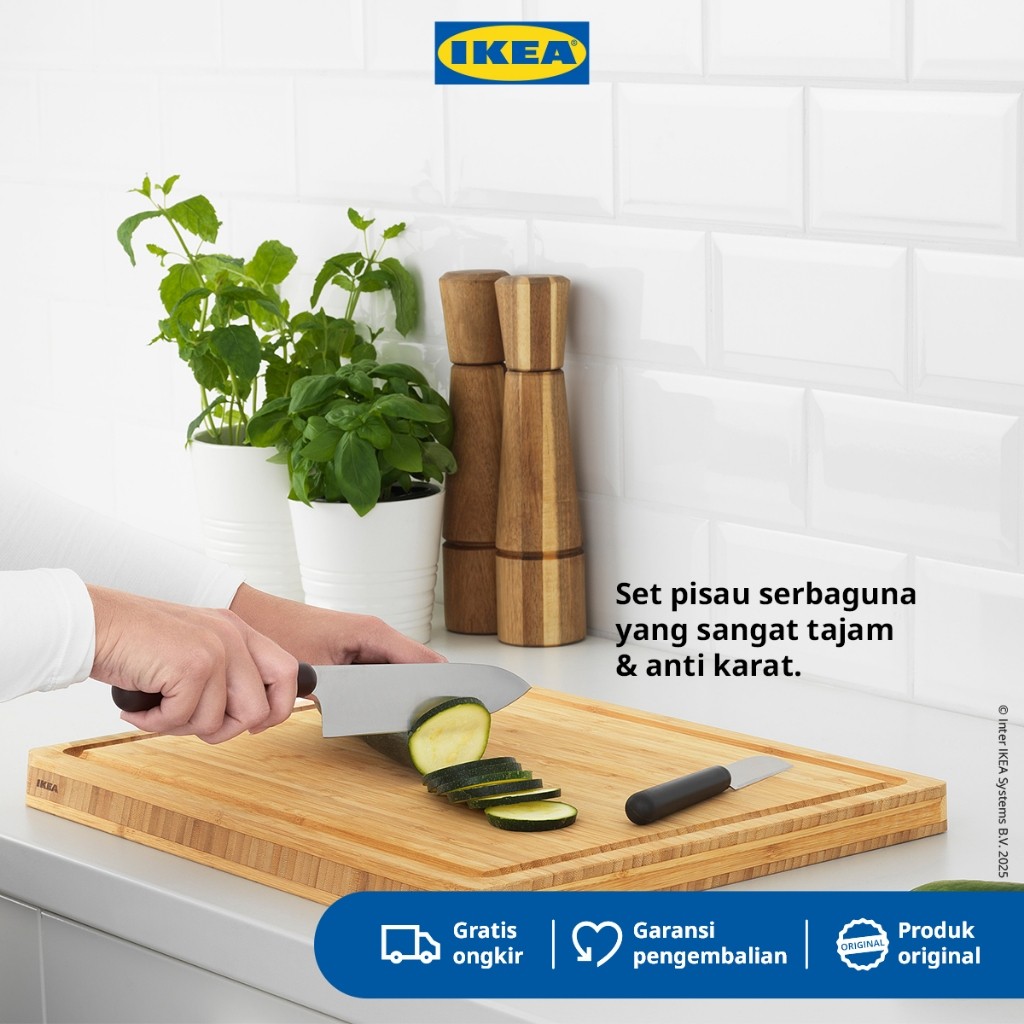 IKEA FORDUBBLA Pisau Tajam Set 2 Bilah Abu-Abu