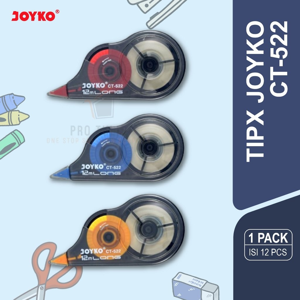 

(DAPAT 12) Correction Tape / Tipex Roll / Pita Koreksi Joyko CT-522