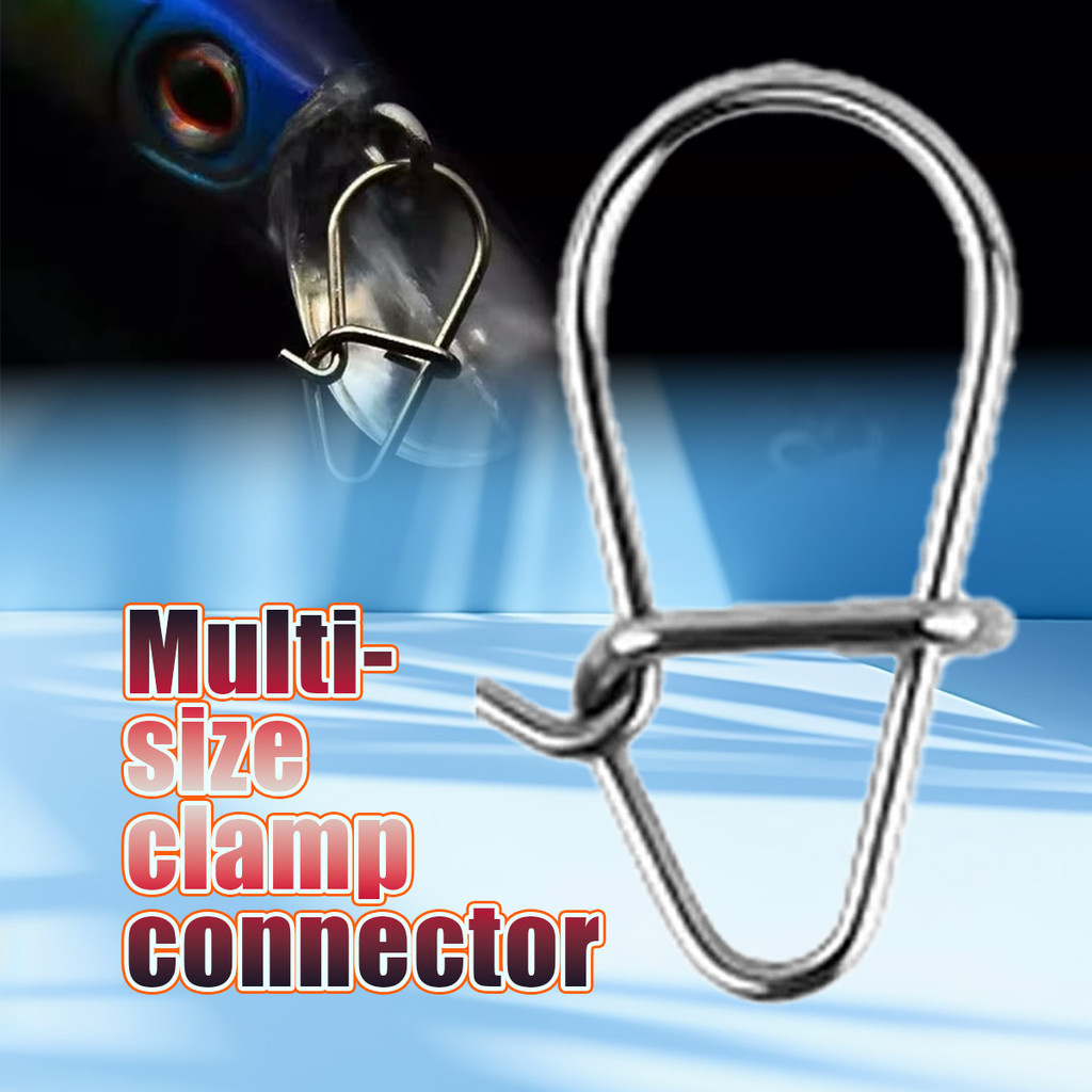 100PCS  Snap Connector Bahan Stainless kili-kili pancing Bahan Stainless Steel Snap Peniti Pancing