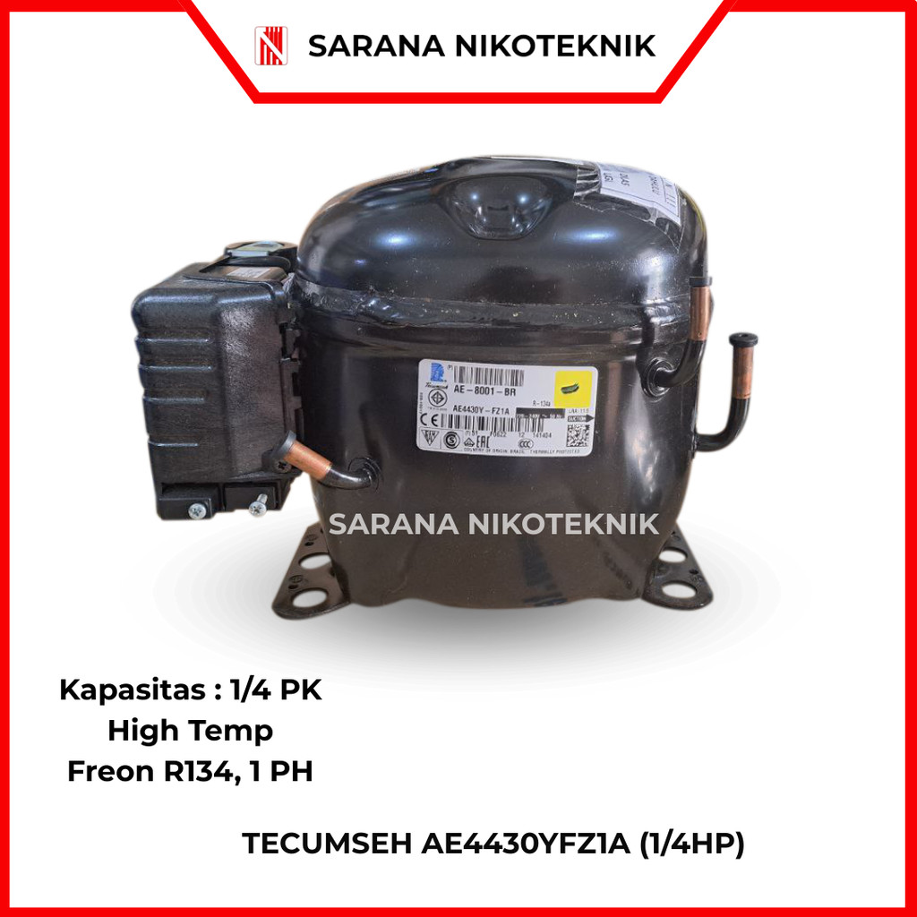 KOMPRESOR SHOWCASE,CHILER 1/4PK TECUMSEH AE4430Y-COMP 1/4PK AE 4430 Y - ORIGINAL