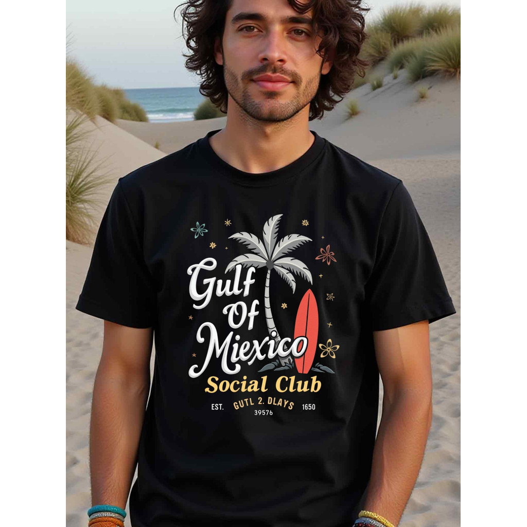 Kaos Pria Retro Pantai - Kaos Katun 100%, Desain Keren, Nyaman Dipakai