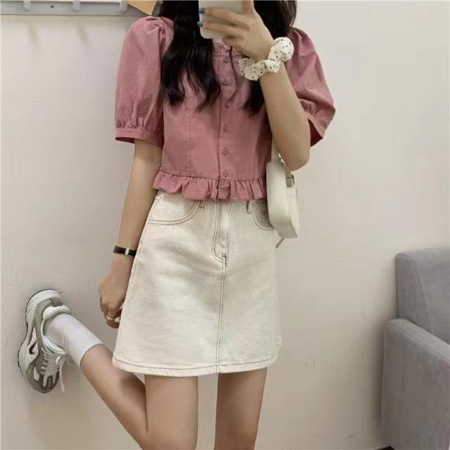 Casual Blouse longgar / Blouse Wanita Puff Lengan Korean