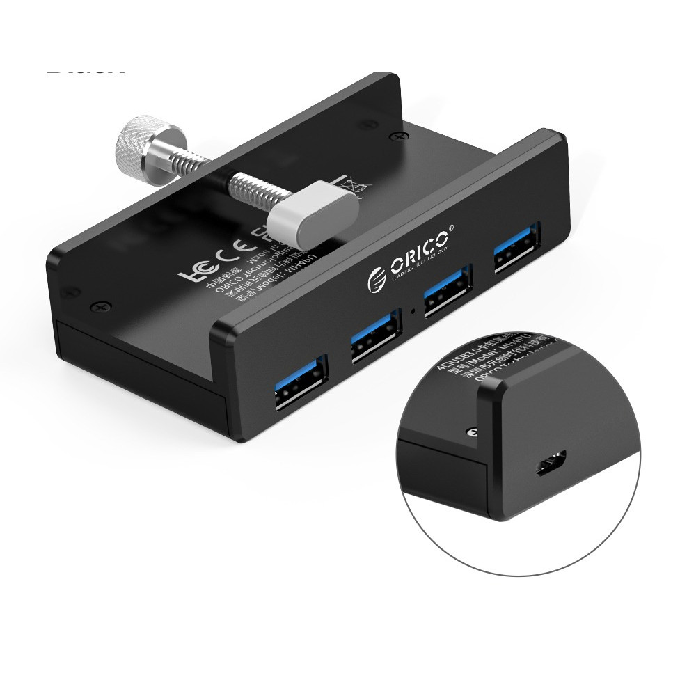 

ORICO USB Hub Aluminum External Multi 4 Ports USB Splitter Adapter Clip-type USB 3.0 HUB for Desktop Laptop Computer Accessories