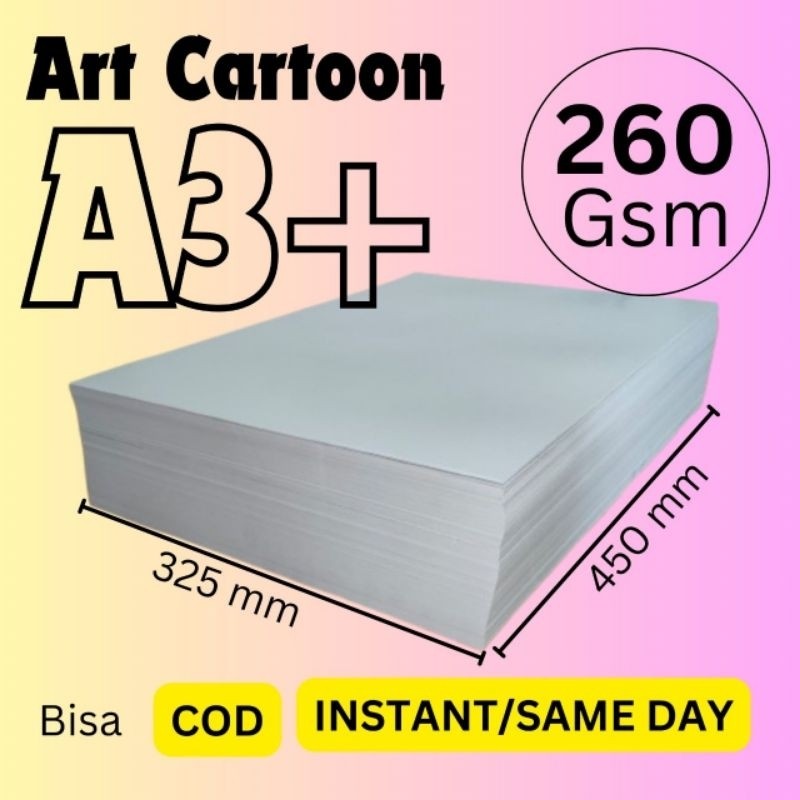 

Kertas Art Cartoon 260 gram (glossy) Ukuran 325 mm x 450 mm