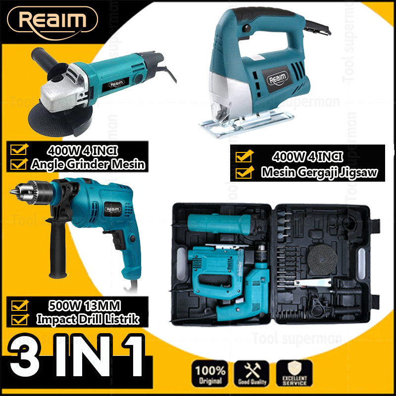 3 IN 1Bor dan Gerinda Mesin Bor Listrik Gerinda dan Mesin Gergaji Jigsaw