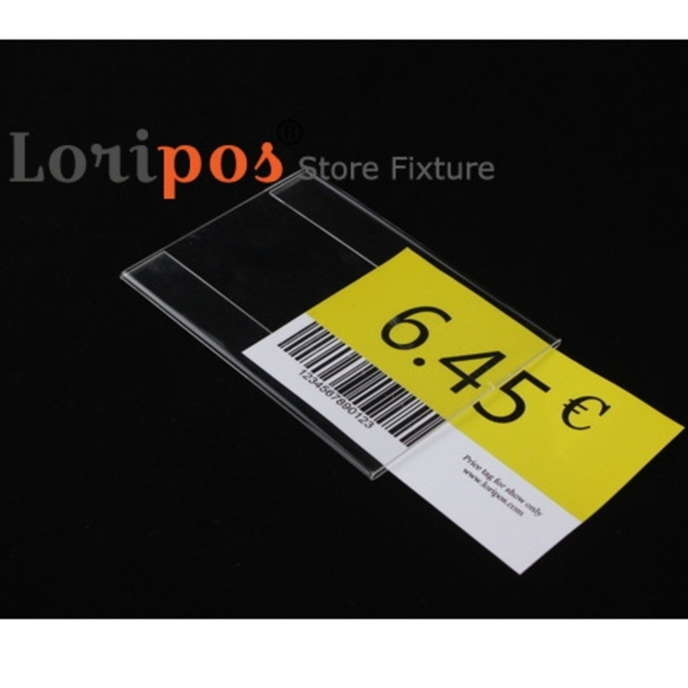 

20pcs 10x4cm Label Wall Mounted Photo Acrylic Frame Flat Square Name Card Holder Cover Paper Price Tag Display