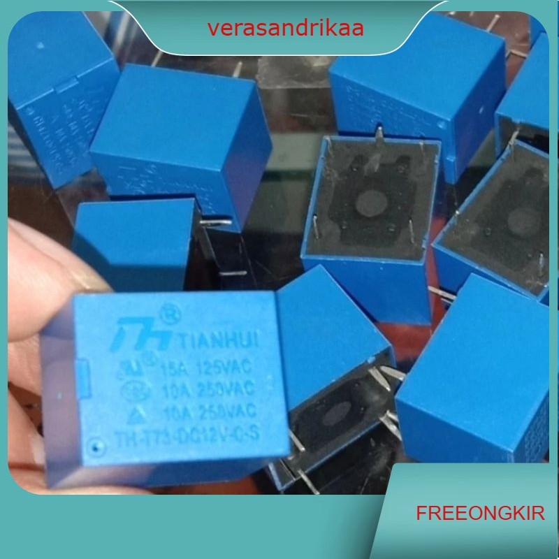 Relay Tianhui Relay DC 12V 5pin Relay Merek Tianhui DC 12vol 5kaki
