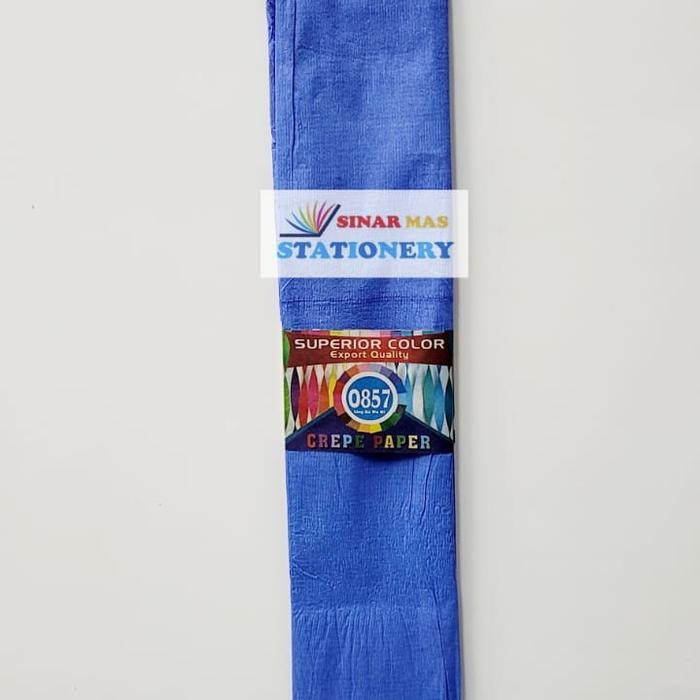 Kertas Crepe Biola -Kertas Kreap Biola Lembaran ( 1 pack ) - Biru Tua 0857 by Fajar SA