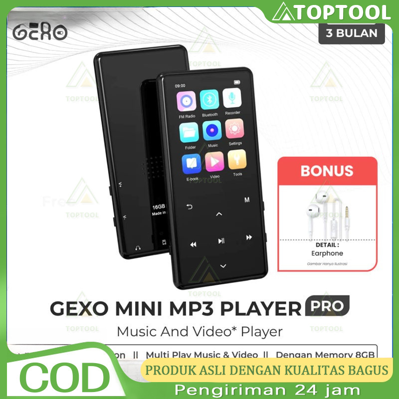 GEXO MP3 PRO Digital Audio Video Player 1.77 Inch Bluetooth 4.2 500mAh DAP MP4 Digital Audio Player 