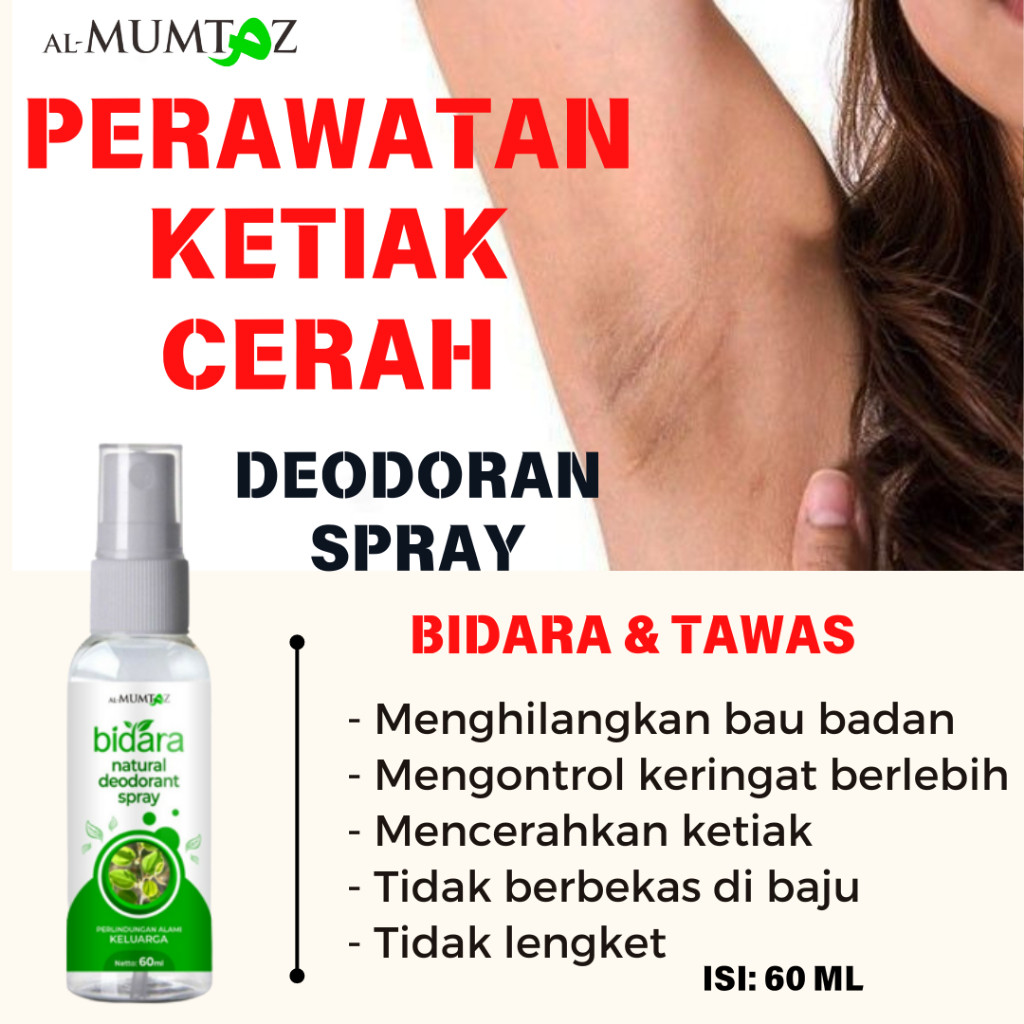 PROMO!! DEODORANT BIDARA SPRAY TAWAS WANITA PRIA DEODORANT ORIGINAL TAWAS 60Ml BPOM ORGANIK HERBAL|H