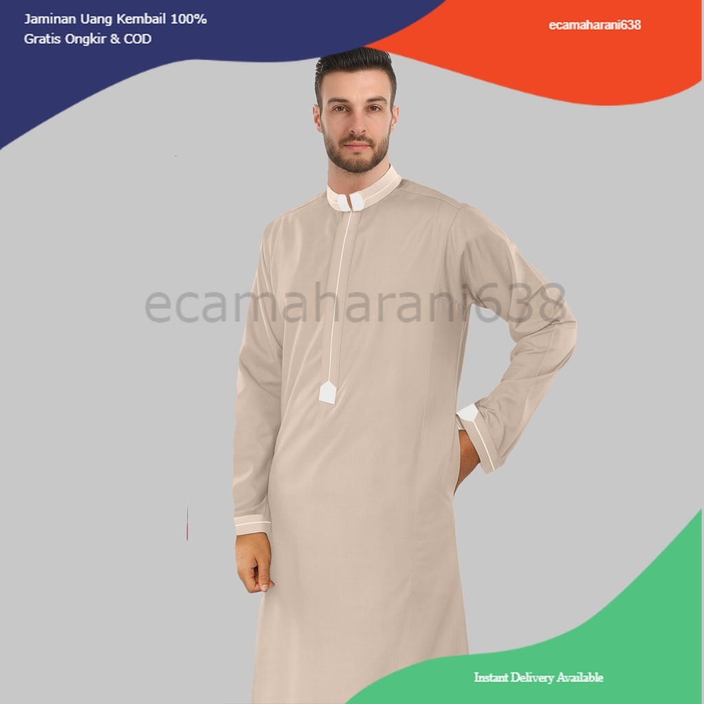 Jubah Pria Toyobo Thobe Jubah Gamis Pria MUslim Qudamah Baju Muslim Pria Jubah Pria Thobe Toyobo Pre