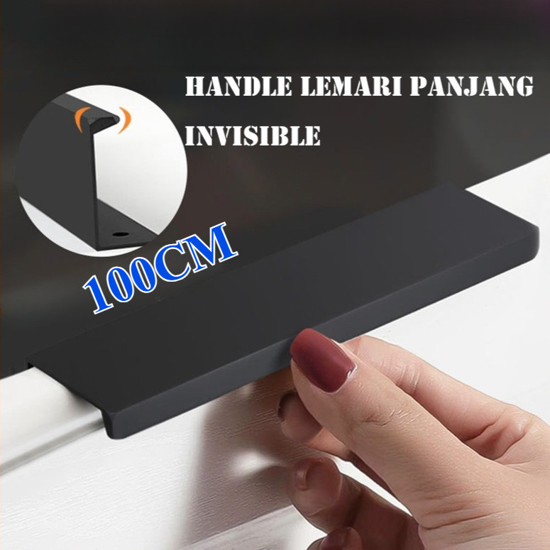1M Tarikan Gagang Handle Handel Hendel Tarikan Pintu Laci Lemari Kabinet Dapur Minimalis Aluminium