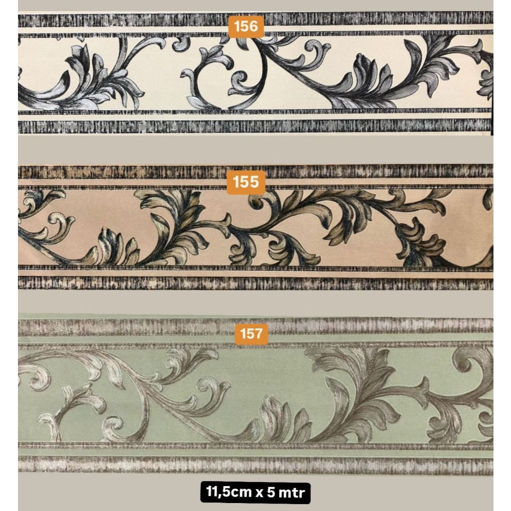 Wallpaper Dinding Border List Klasik Ukiran Gold Mewah Elegant Border List