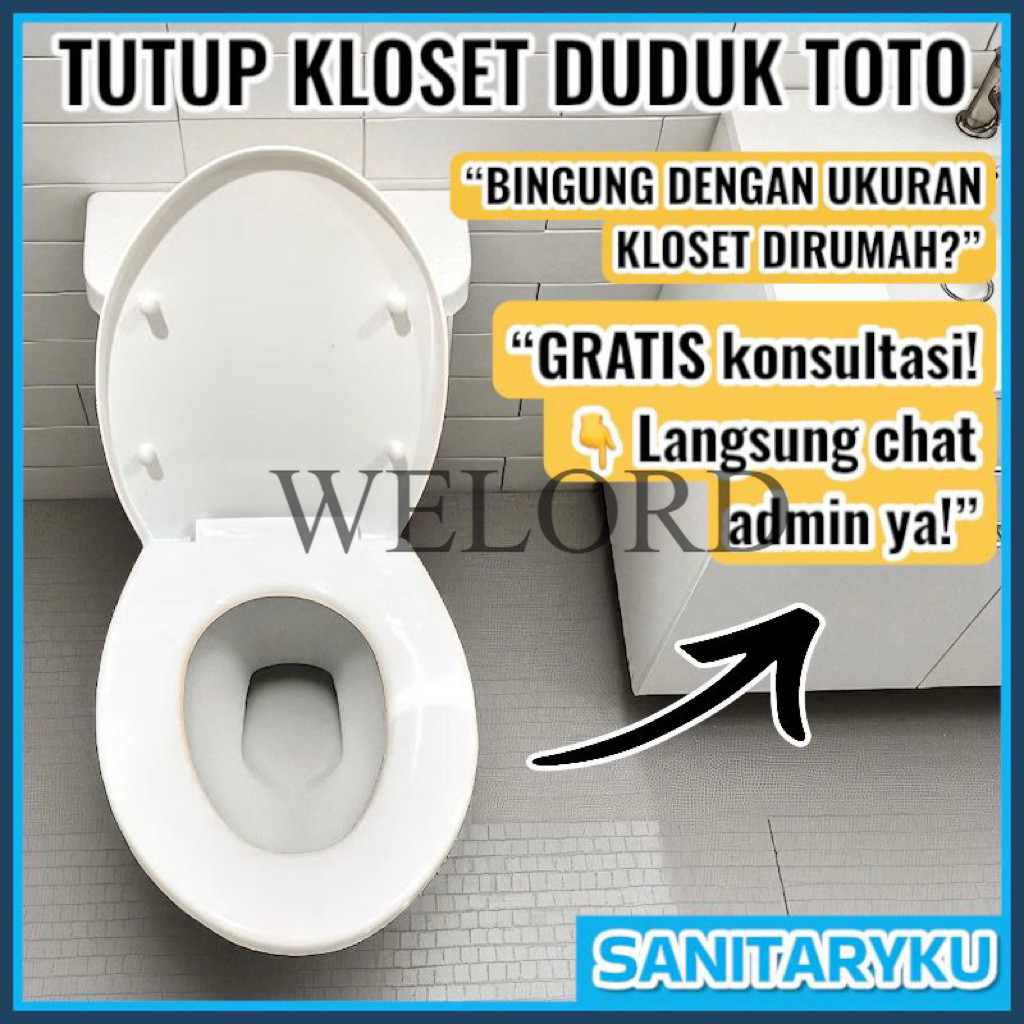 Promo KOMPLIT 1 SET + ENGSEL KLOSET TOTO tutup closet duduk toto tutup kloset duduk universal eco fl