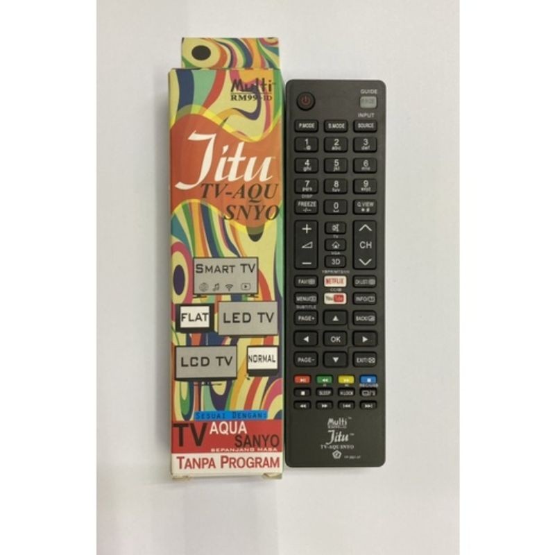 Obral Remote TV JITU AQUA SANYO LCD LED FLAT Remot SMART TV AQUA SANYO