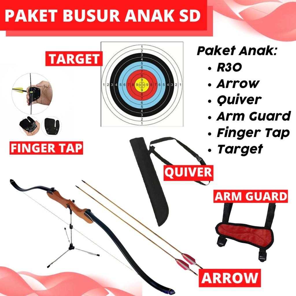 Set Busur Panah Anak SD Olahraga Panahan