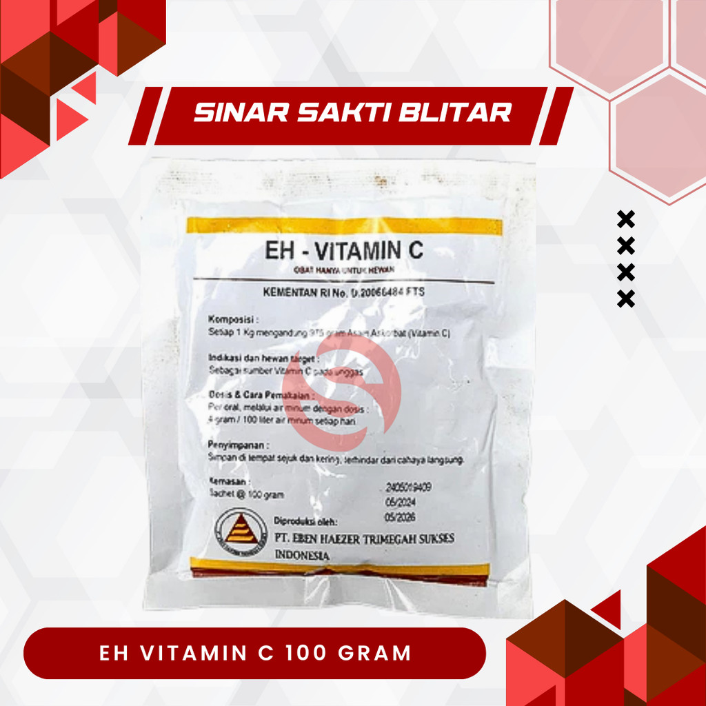EH VITAMIN C 100 GRAM - Vitamin C Untuk Ternak Ayam Via Minum