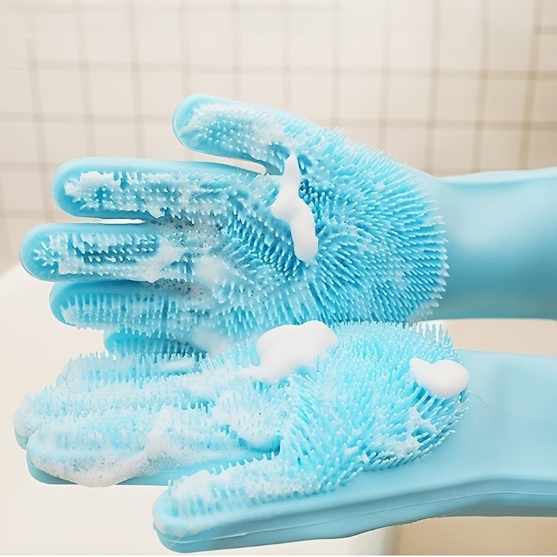 1 pair of dog cat pet bath gloves, dog cat scrubbing brush - bath massage gloves, scrubbing tool