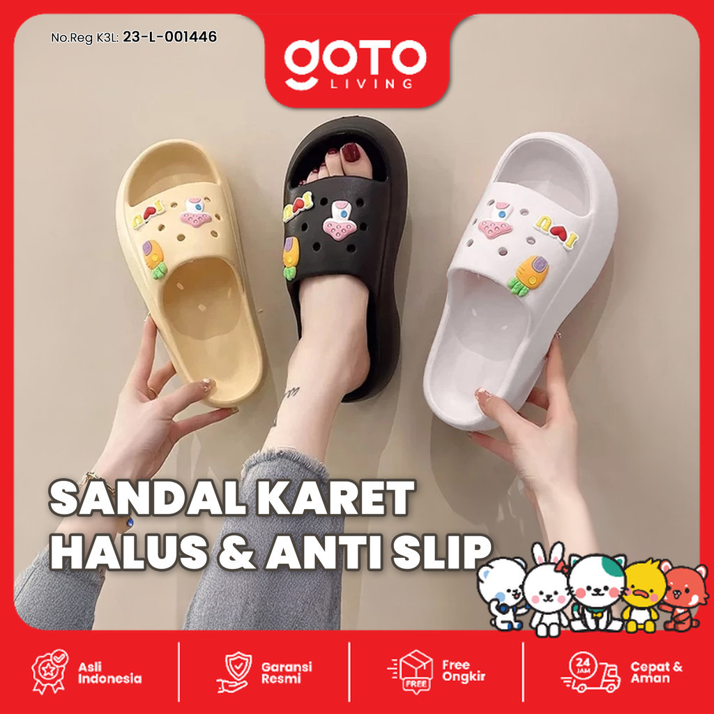 Goto Bellamy Sandal Fuji Jelly Selop Sendal Slop Wanita Korea Lucu