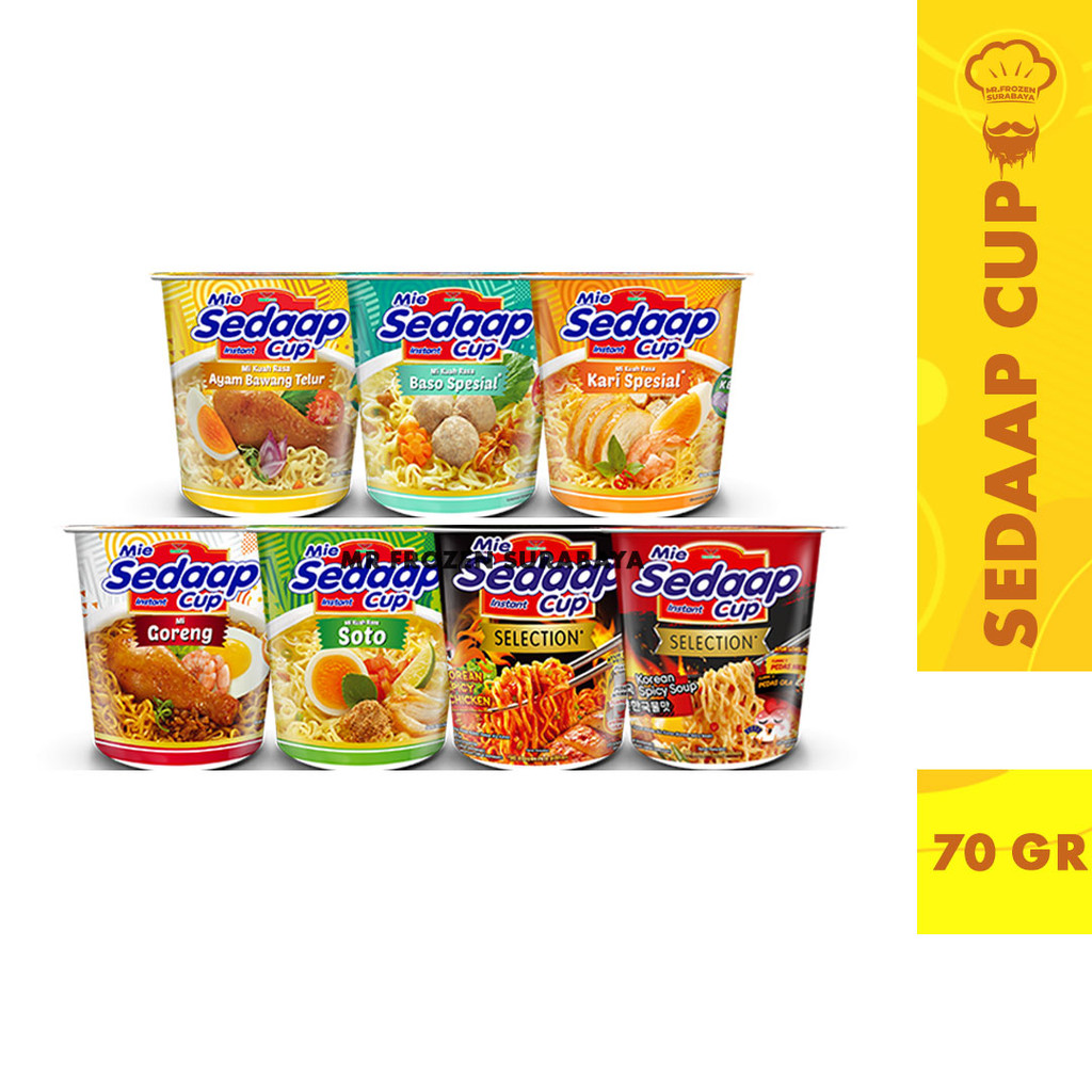 Mie Sedaap Cup Aneka Varian Rasa 70gr