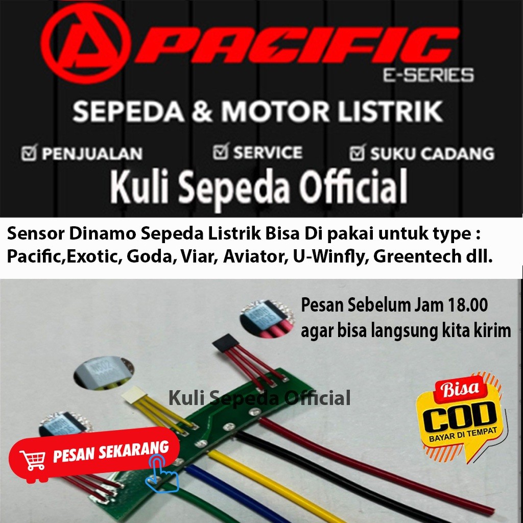 Sensor Dinamo Sepeda Listrik Pacific, Exotic 500Watt, 600watt dan 650watt Universal.