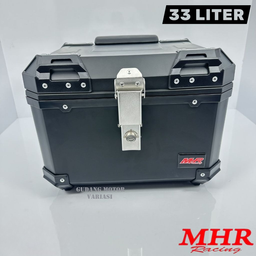 BOX Bagasi Motor MHR Racing 33 LITER BLACK UNIVERSAL For Honda/Yamaha/CB X/CB R/MEGA PRO/VERZA Dll