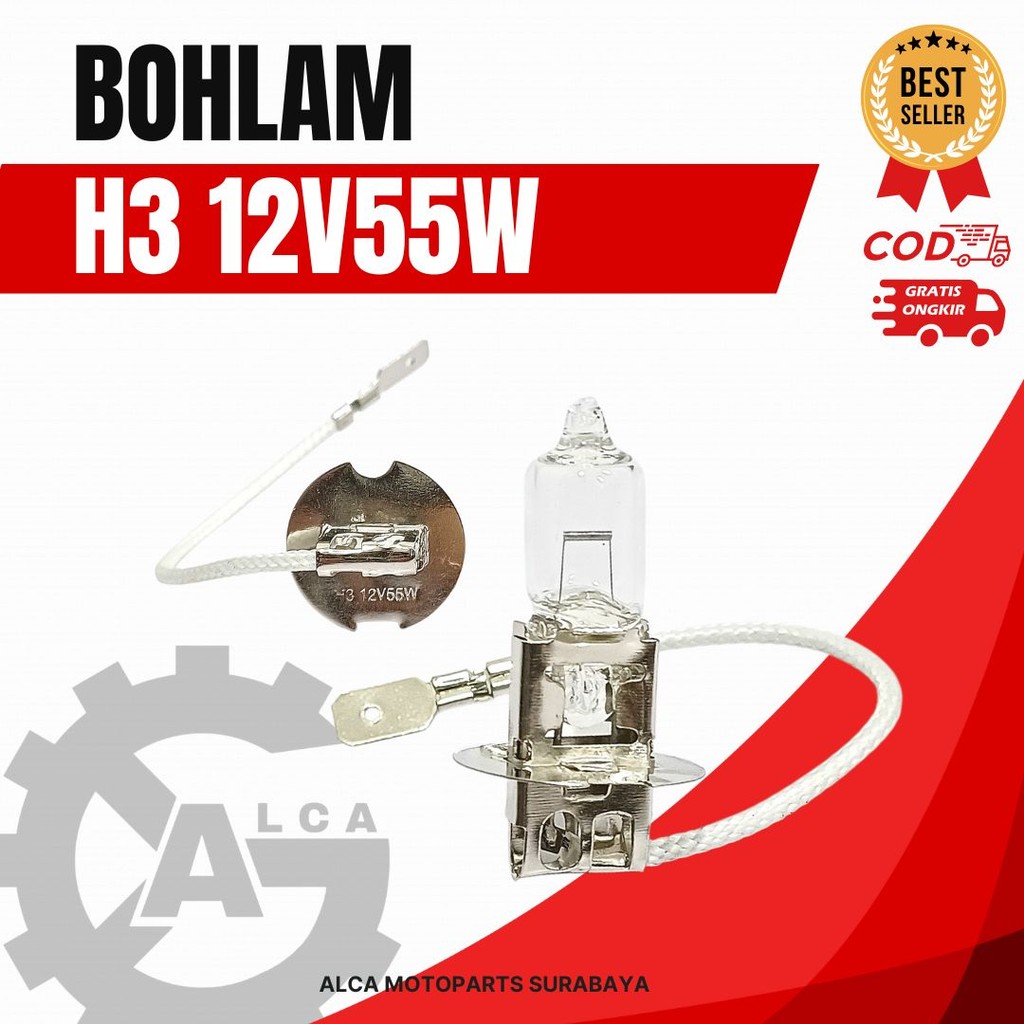 HRG PER 5 BIJI BOHLAM DOP HALOGEN H3 24V100W / 12V100W / 12V55W