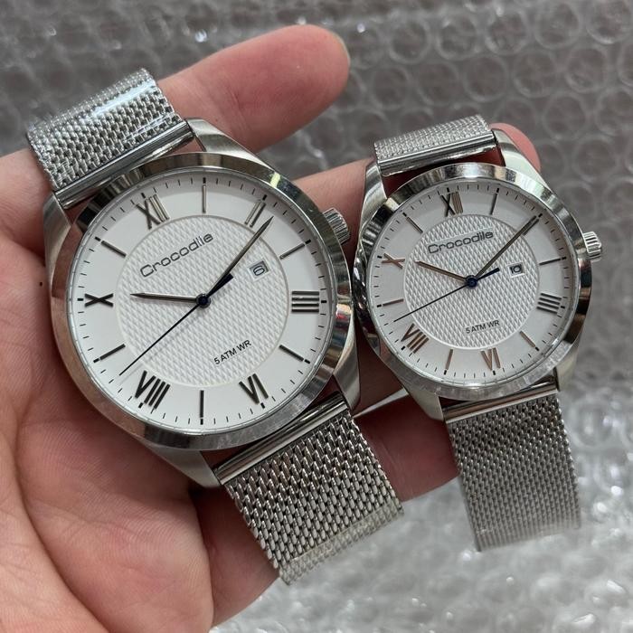 Promo Original Crocodile CM-002A41A CF-002A41A Jam Tangan Couple Analog  CM002 CF002 Garansi Resmi