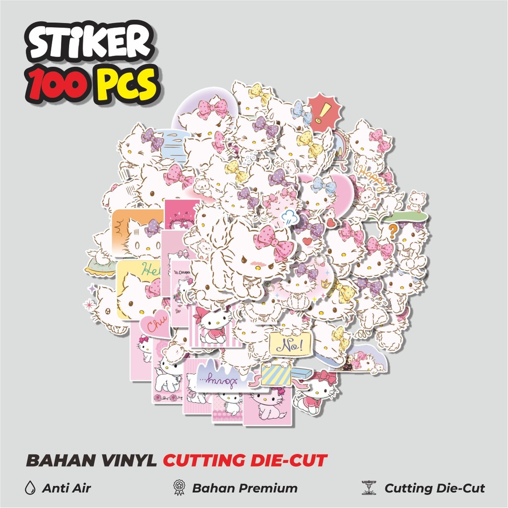 Terbaru 50 pcs Stiker Sanrio Charmmy Kitty Dekorasi Lucu Kreatif untuk Notebook, Skateboard, HP