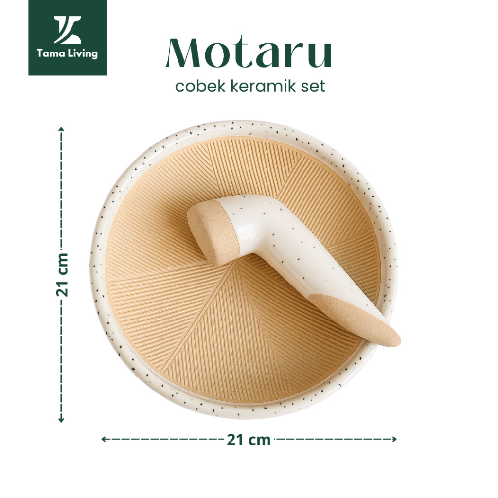 NANGULANGIN  TAMA LIVING Motaru Cobek Dan Ulekan Keramik Set Cobek Estetik Cobek Keramik Cobek Dapur