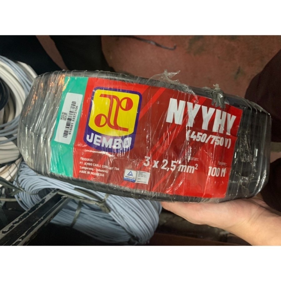 KABEL SERABUT NYYHY 3X2,5MM 3X2.5 MM JEMBO SERABUT ECERAN METERAN