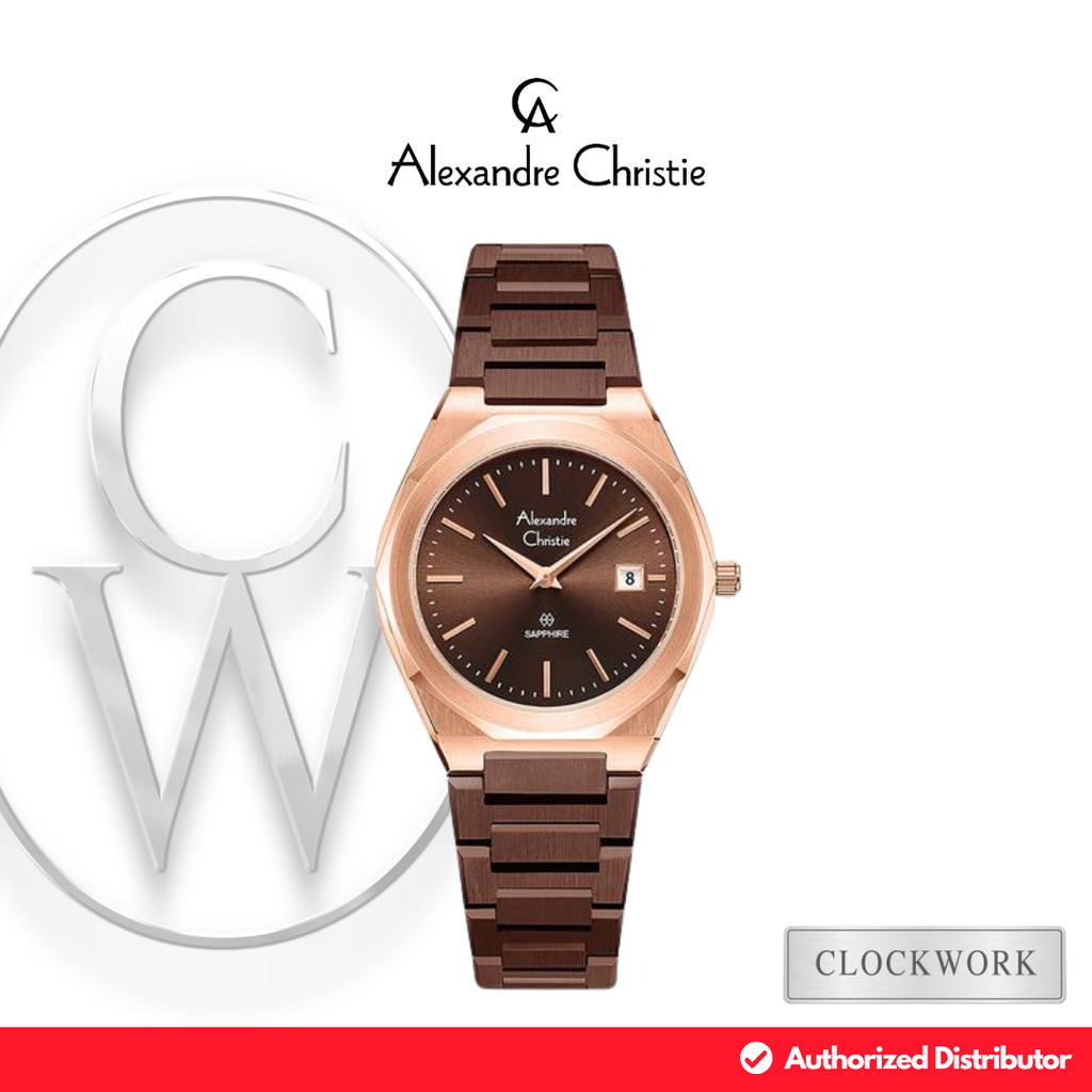 Jam Tangan Wanita Alexandre Christie Classic Steel AC 8710 LDBROBOSG Rantai Couple Simple Minimalis 