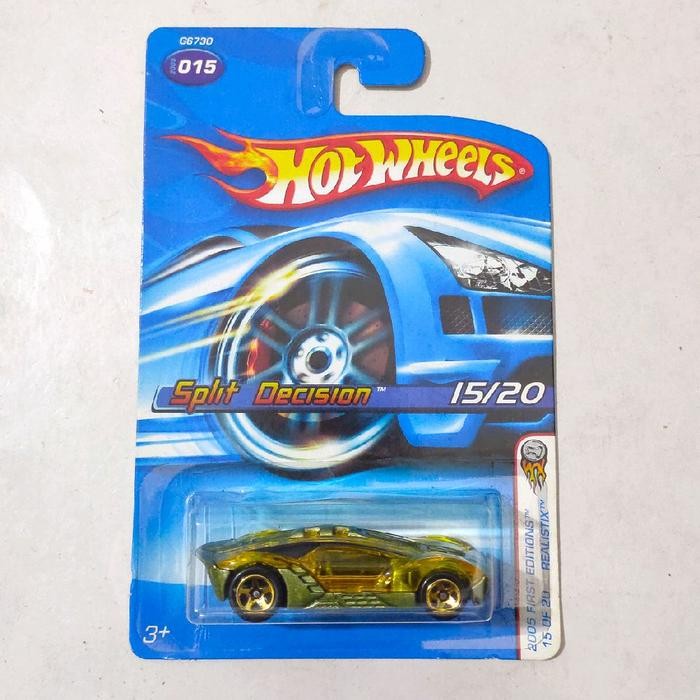 Hotwheels Hot Wheels Split Decision kuning transparan 2005 First Editions blue card
