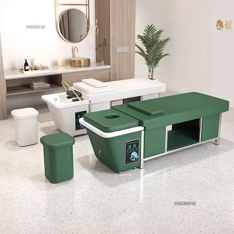 Barber Shop Special Water Circulation Fumigation Bed Thai Head Therapy Shampoo Chairs Beauty Salon H