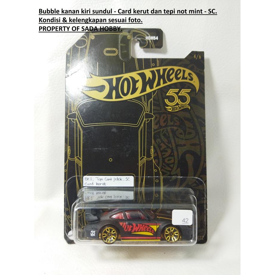 HW  Hot Wheels Hotwheels 55th Anniversary Porsche 993 GT2 HItam Doff