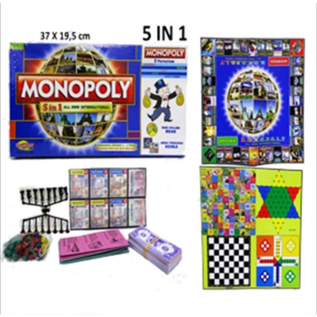 MAINAN MONOPOLI 5 IN 1 INTERNASIONAL