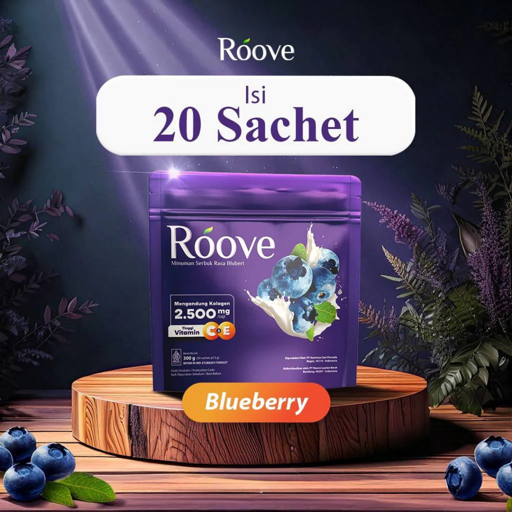 Roove Collagen BPOM: Suplemen Kecantikan Kulit (1 Box Isi 20 Sachet)