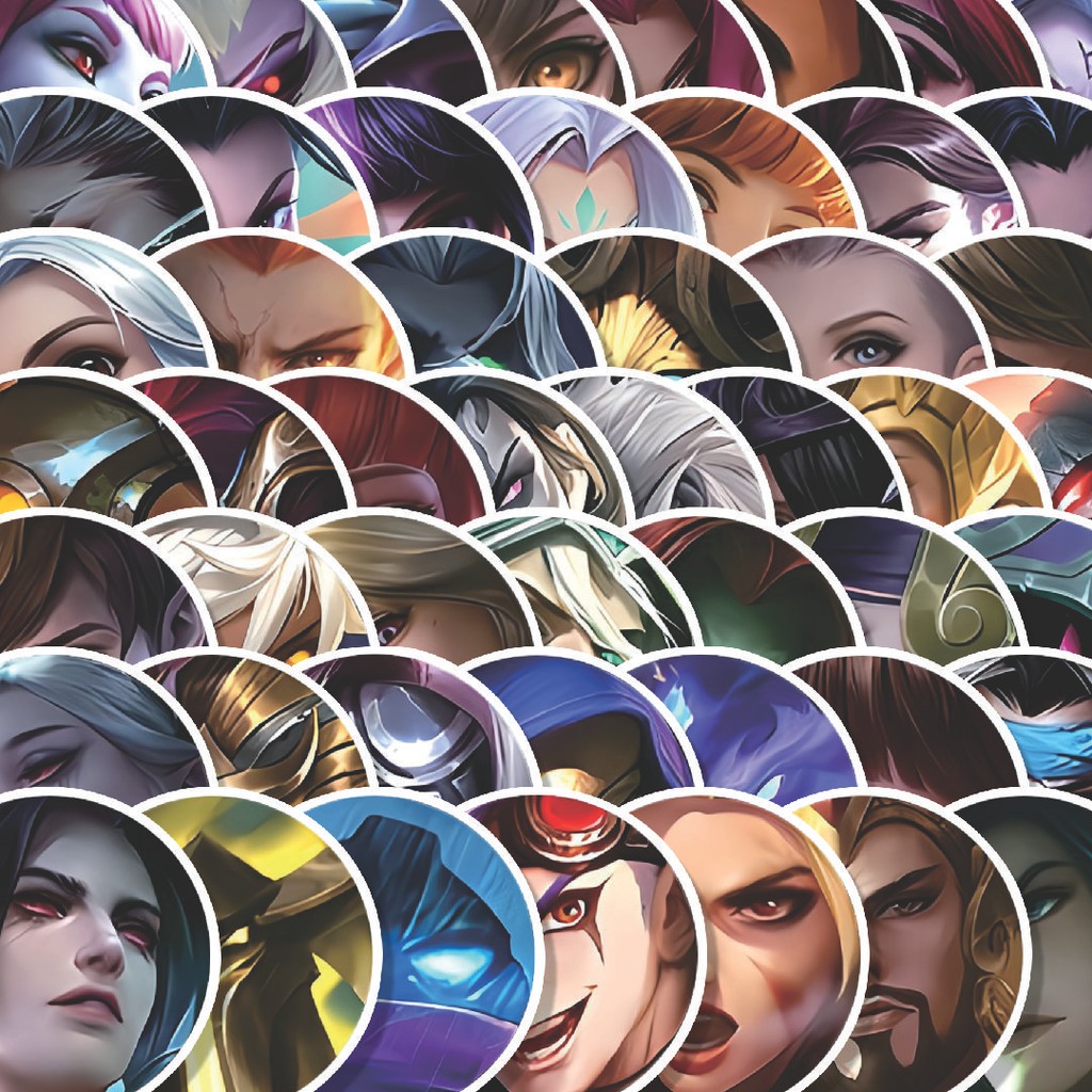 Stiker Cutting Pack Stiker Mobile Legend Head Icon V2 Isi 100Pcs Series Aesthetic Lucu Keren Untuk K