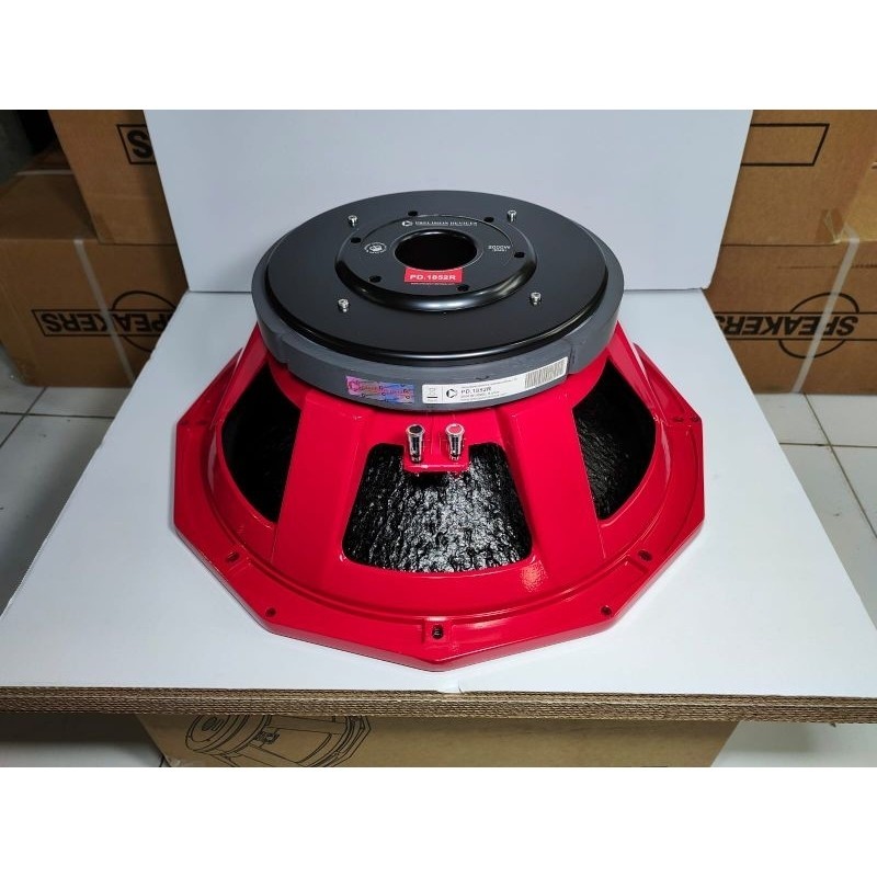 SPEAKER KOMPONEN PD 18 INCH 1852 MERAH DOUBLE DAMPER voice coil 5 inch kulit jeruk