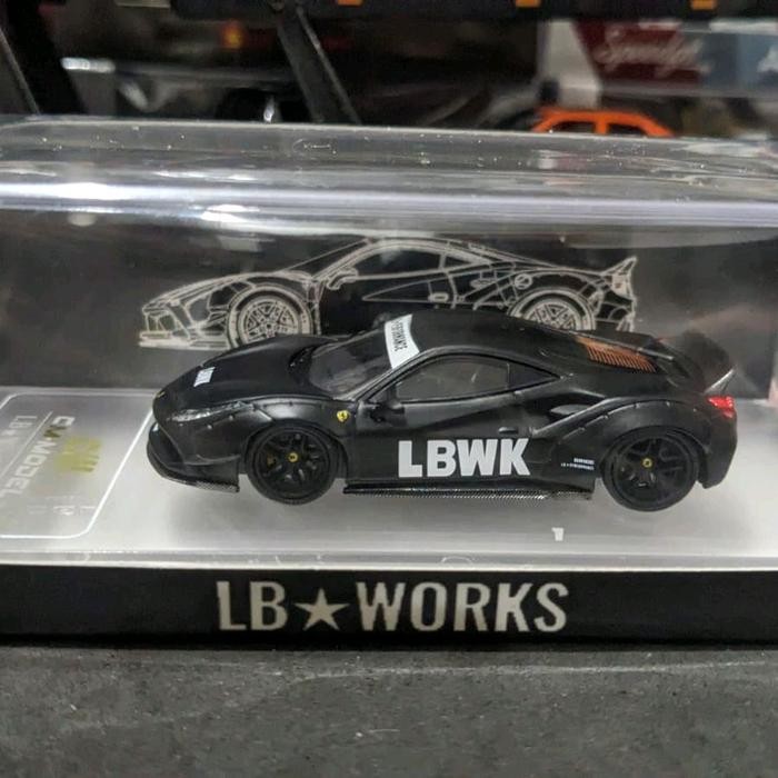 Diecast CM Model LBWK Ferrari 488 Black Segel TKsb99
