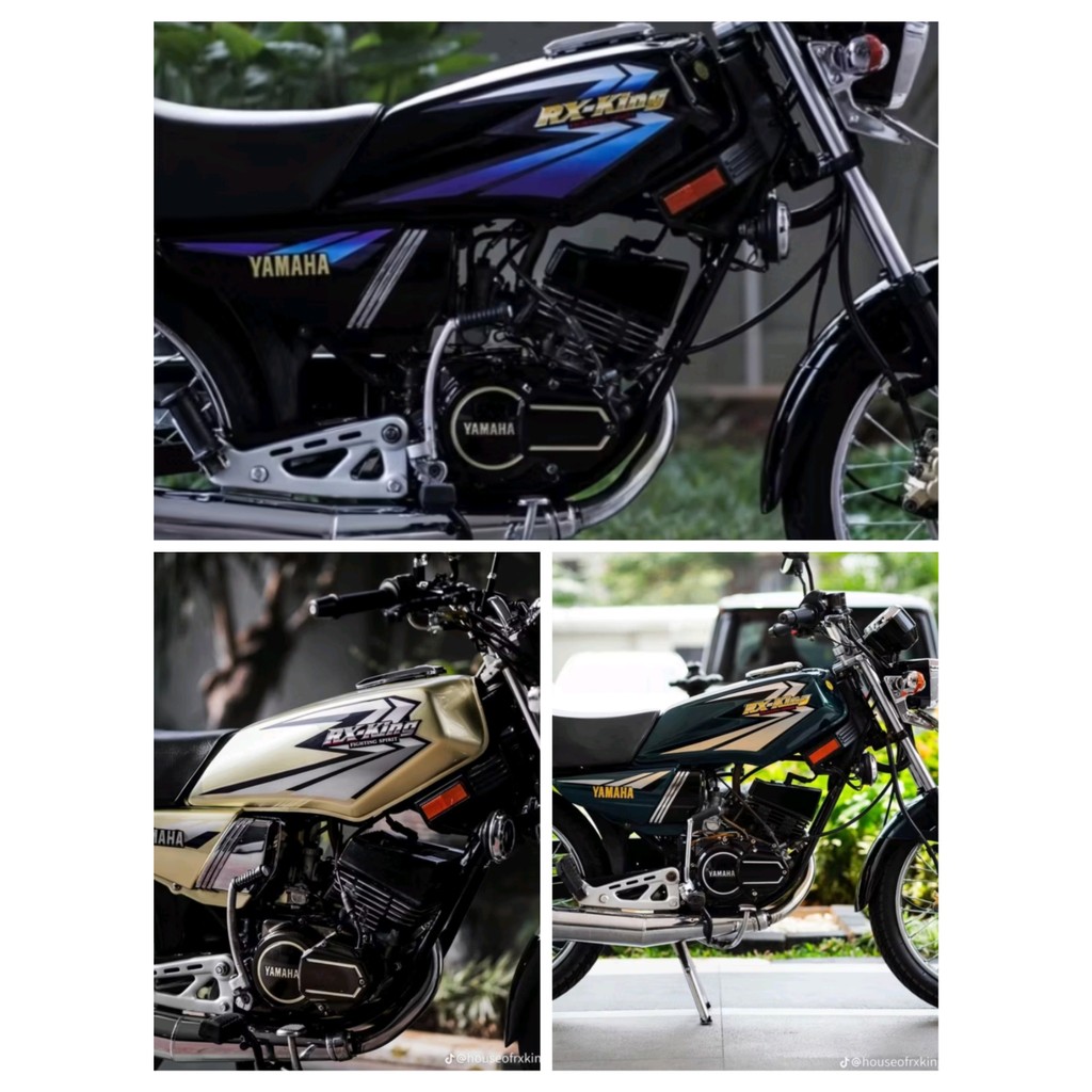 STRIPING YAMAHA RX KING GOLD BIRU 2002 RXKING STICKER LIS LIST RX-KING BIRU GOLD KUALITAS ORIGINAL