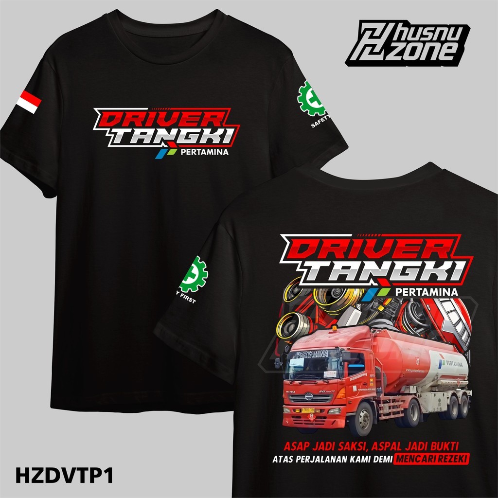 Kaos Baju Driver Mobil Truk Tangki Pertamina Merah Supir sopir Cotton Combed 24s
