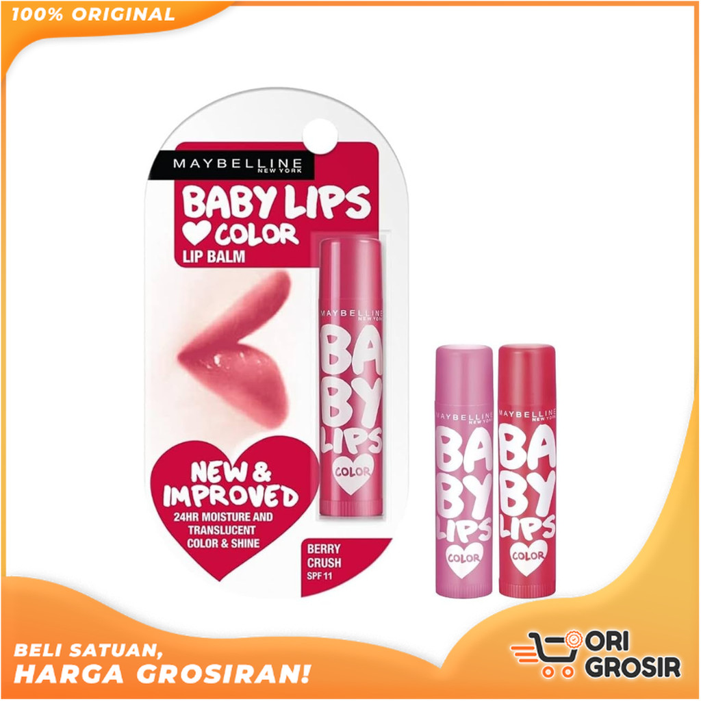 ORI GROSIR | Maybelline Baby Lips Color SPF 16 Lip Balm 4.5g 12H Moist & Translucent