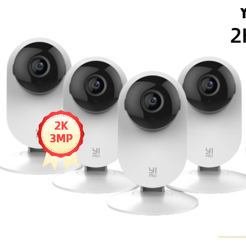 YI 4pc 2K Home Pro Camera 3MP Wi-Fi IP Security Surveillance Smart System with Night Vision Baby Mon