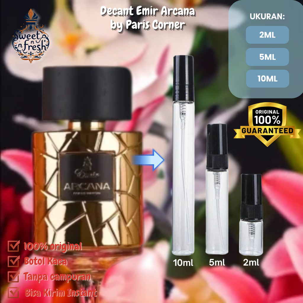 Decant Parfum Paris Corner Emir Arcana EDP Parfum Wanita Tahan Lama 100% Original